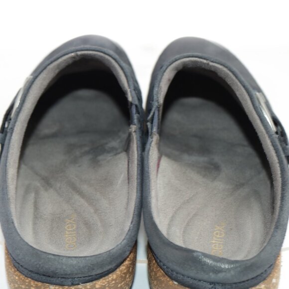 Aetrex Womens Libby Mule Size 7 Navy Suede Plantar Fasciitis Slip On Shoes Cork - Picture 8 of 11